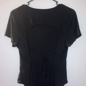 Black body suit with open back